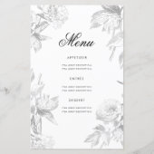 Floral 60. Geburtstag Programm Silver Menu (Rückseite)