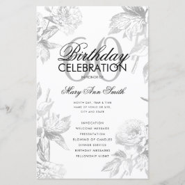 Floral 60. Geburtstag Programm Silver Menu