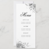 Floral 60. Geburtstag Programm Silver mit Menü (Rückseite)
