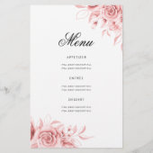Floral 60. Geburtstag Rose Gold Menü (Hinten)