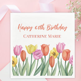 Floral 60. Geburtstag Serviette
