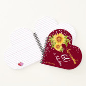 Floral 60. Geburtstag Sonnenblume Burgundy Gast Notizblock (Innenseite)