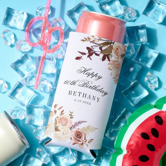 Floral 60. Geburtstag Überraschung Party Selters Dosenkühler (In Situ Sommer)