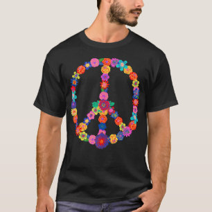 Floral 60er 70er Hippie Costume Farbige Blume T-Shirt