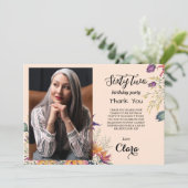 Floral 62. Geburtstag Dankeschön Karte (Stehend Vorderseite)