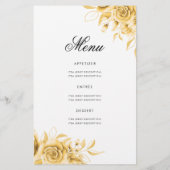 Floral 70. Geburtstag Programm Gold mit Menü (Hinten)