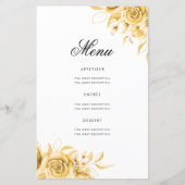 Floral 70. Geburtstag Programm Gold mit Menü (Rückseite)