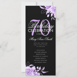 Floral 70. Geburtstag Programm Lila Schwarz mit Me