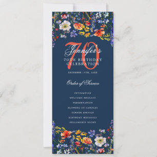 Floral 70. Geburtstag Programm Menü Vielen Dank Na