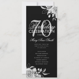 Floral 70. Geburtstag Programm Silver Black mit Me