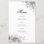 Floral 70. Geburtstag Programm Silver mit Menü (Rückseite)