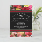 Floral 70. Geburtstagsparty Einladung (Stehend Vorderseite)