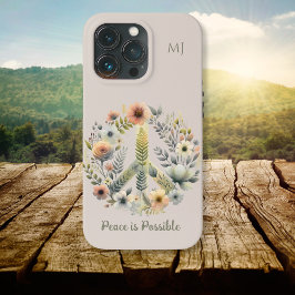 Floral 70er Retro "Peace is possible" Case-Mate iPhone Hülle