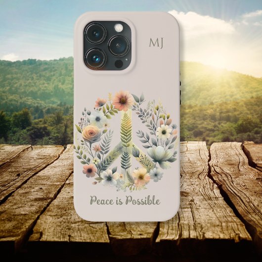 Floral 70er Retro "Peace is possible" Case-Mate iPhone Hülle