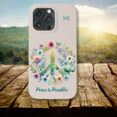 Floral 70er Retro "Peace is possible" Case-Mate iPhone Hülle