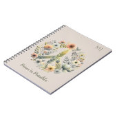 Floral 70er Retro "Peace is possible" Notizblock (Linke Seite)