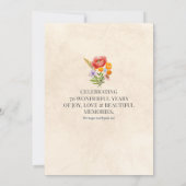 Floral 70th Birthday – Elegant Garden Design 70 Einladung (Rückseite)