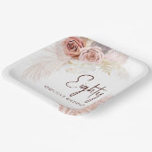 Floral 80. Geburtstag Pampas Grass Party Pappteller (Gewinkelt)