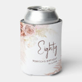 Floral 80. Geburtstag Pampas Grass Personalisiert Dosenkühler (Kanne Vorderseite)