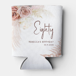 Floral 80. Geburtstag Pampas Grass Personalisiert Dosenkühler