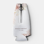 Floral 80. Geburtstag Pampas Grass Personalisiert Flaschenkühler (Rückseite)