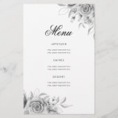 Floral 80. Geburtstag Programm Silver mit Menü (Hinten)