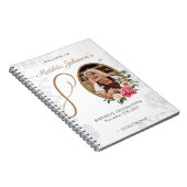 Floral 80. Geburtstag Weißes Foto Gästebuch Notizblock (Rechte Seite)