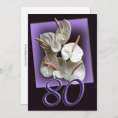 Floral 80. Geburtstagsparty Einladung (Vorne/Hinten)