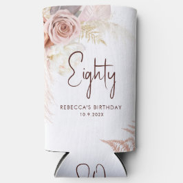 Floral 80. Geburtstagsparty Personalisiert Selters Dosenkühler