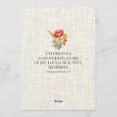 Floral 80th Birthday Party - Elegant Garden Einladung (Rückseite)