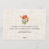 Floral 80th Birthday Save the Date - Garden Party Einladung (Rückseite)