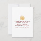 Floral 80th Birthday Thanks - Elegant Yellow Bloom Dankeskarte (Rückseite)