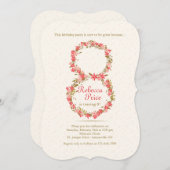 Floral 8 Einladung (Vorne/Hinten)