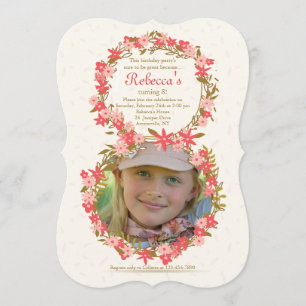 Floral 8 Foto Einladung