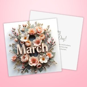 Floral 8 März Internationaler Frauentag Feiertagskarte