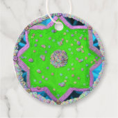 Floral 8-spitzen Stern Eid Geschenkanhänger (Vorderseite)