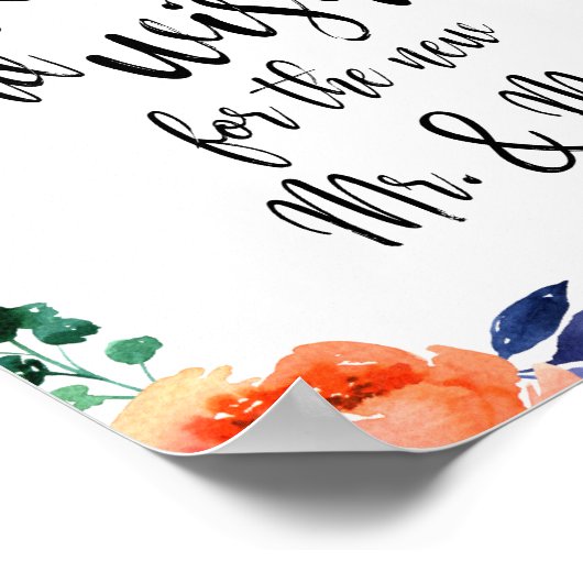 Floral 8x10 Hochzeitszeichen Poster (Ecke)