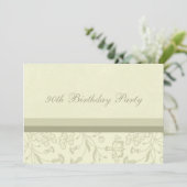 Floral 90. Geburtstagsparty Einladungen (Stehend Vorderseite)