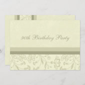Floral 90. Geburtstagsparty Einladungen (Vorne/Hinten)