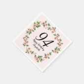 Floral 94th Birthday Pretty Blush Pink Serviette (Ecke)