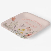 Floral 95. Geburtstagsparty Pappteller (Gewinkelt)