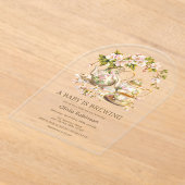 Floral A Baby wird Babydusche brauen Acryleinladungen (Ablage )