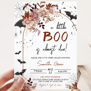 Floral A Little Boo Baby Dusche Einladung