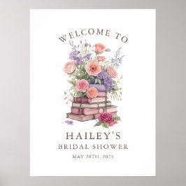 Floral A New Chapter Brautparty Welcome Poster