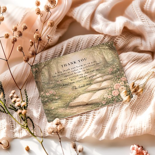 Floral A New Chapter Bridal Shower Dankeskarte