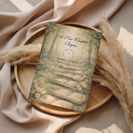 Floral A New Chapter Bridal Shower Einladung