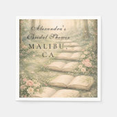 Floral A New Chapter Bridal Shower Serviette (Vorderseite)