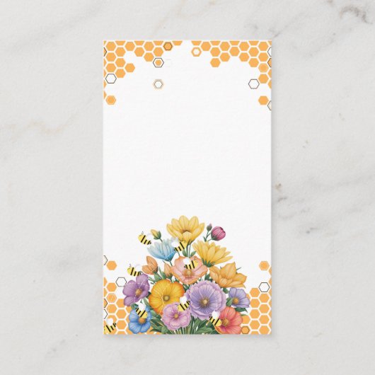 Floral A Sweet Honey Bee Baby Dusche Begleitkarte (Rückseite)