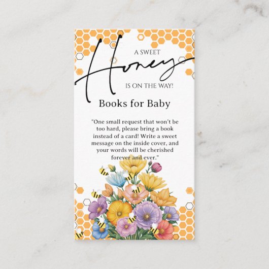 Floral A Sweet Honey Bee Baby Dusche Begleitkarte (Vorderseite)