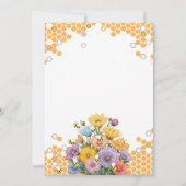 Floral A Sweet Honey Bee Baby Dusche Einladung (Rückseite)